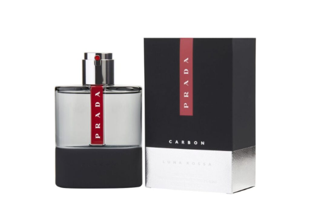 Allrounder Herrenparfüm für jeden Anlass und für Büro Prada Luna Rossa Carbon Eau de Toilette mit Flacon und Verpackung