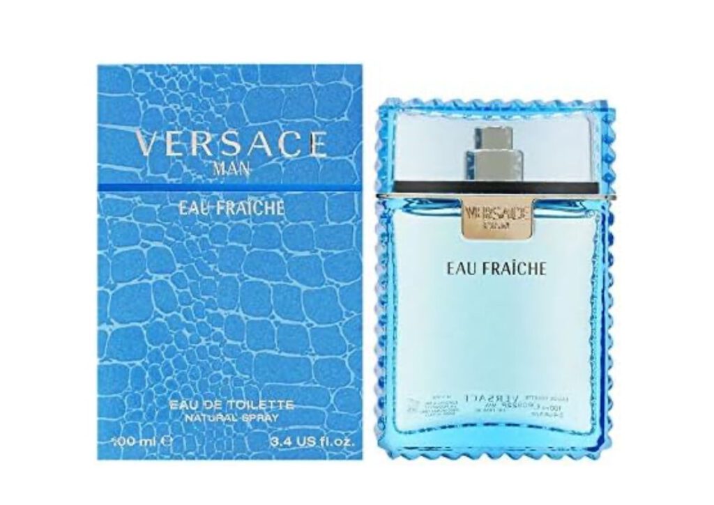 Herrenparfüm für Sport Versace Man eau Fraiche Eau de Toilette mit Flacon und Verpackung