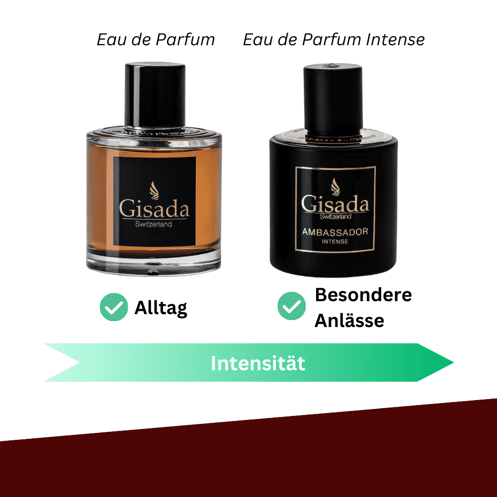 Gisada Ambassador Intense Eau de Parfum vs. Eau de Parfum Intense Intensität Unterschiede